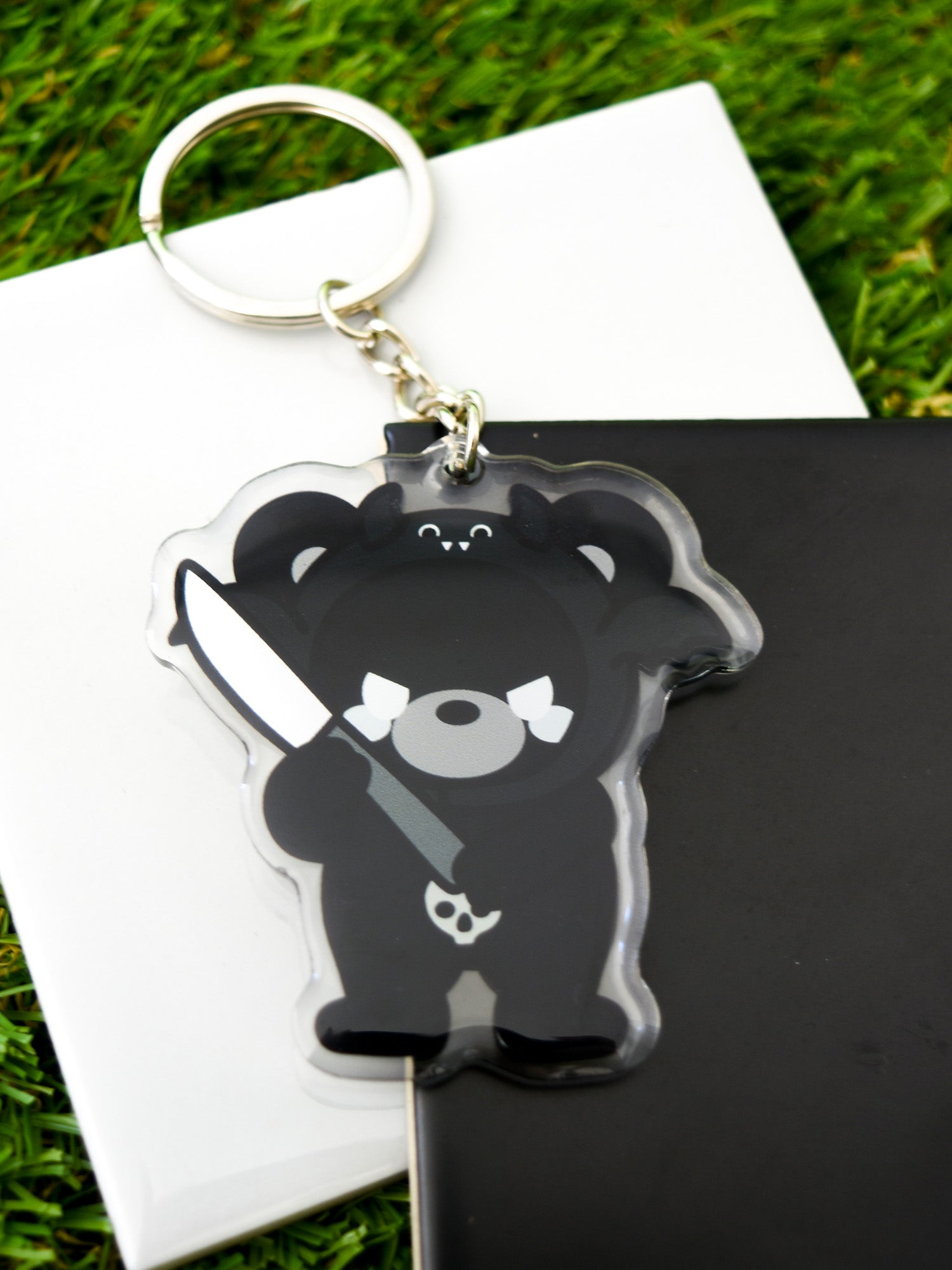 Acrylic hot sale bear keychain