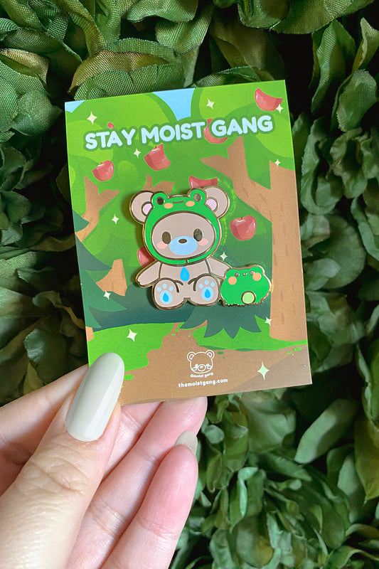 Boone & Froggy Friend Enamel Pin
