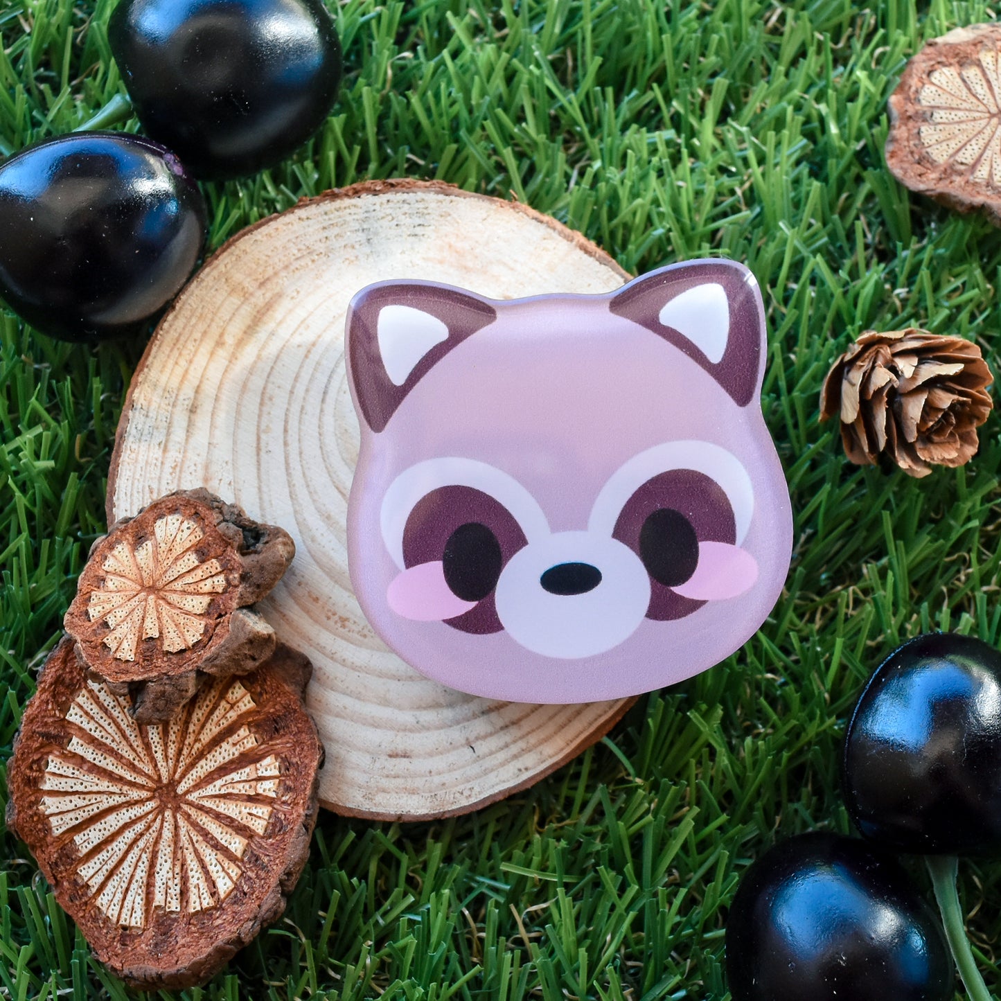 Kawaii Biscuit Trash Panda Raccoon Phone Grip