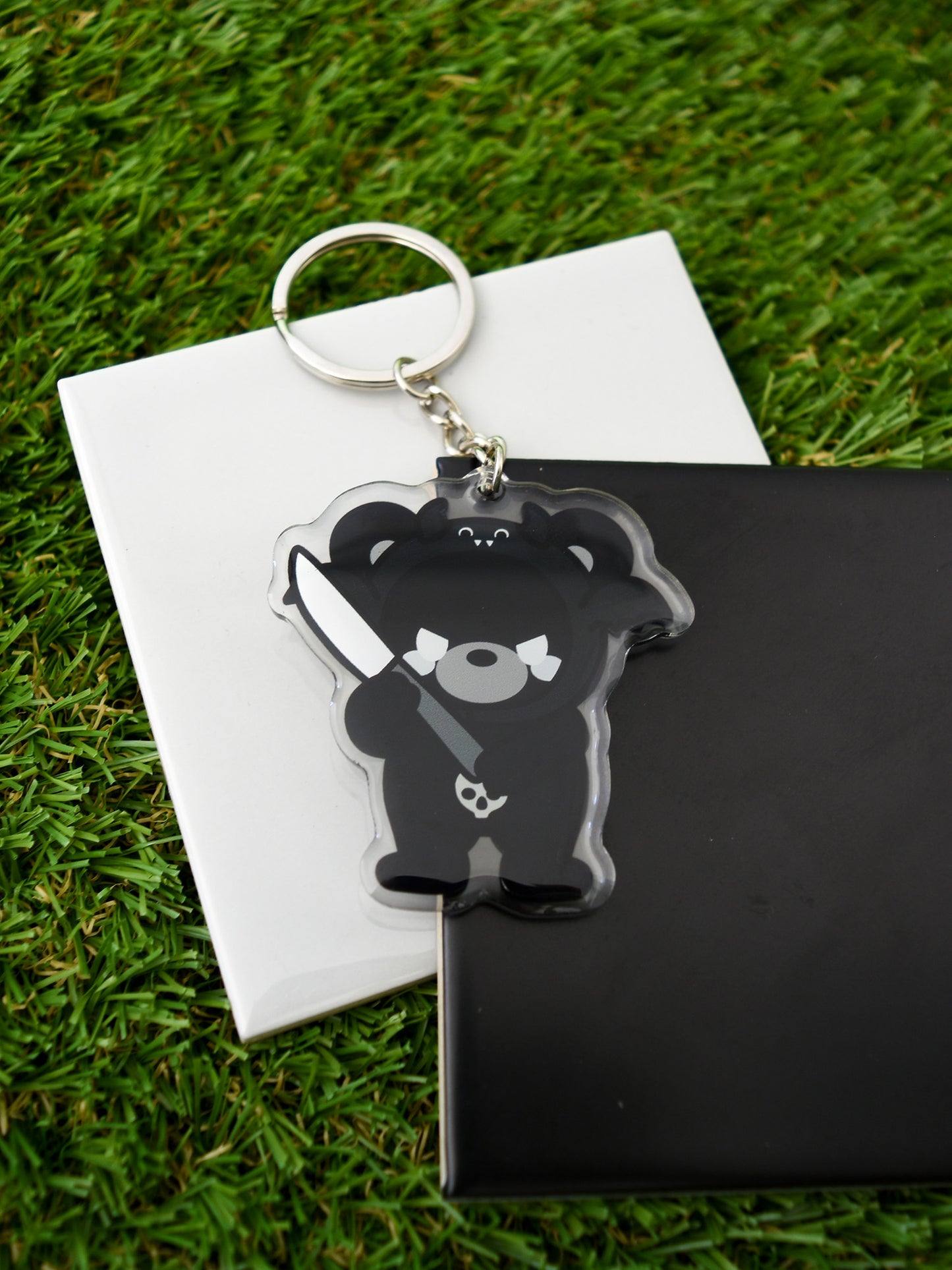 Angy Bone Bear Acrylic Keychain