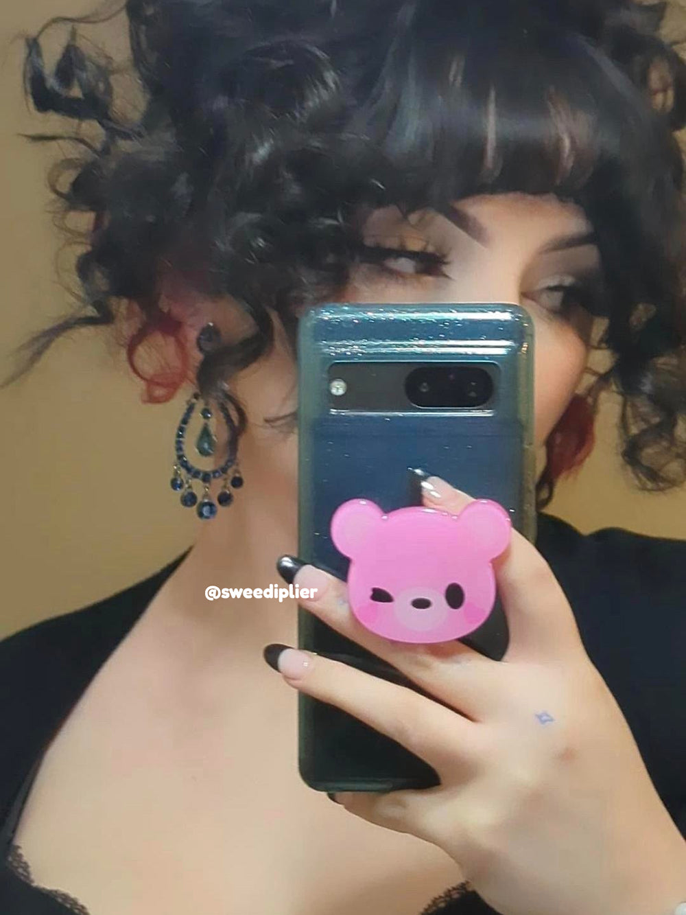 Kawaii Pink Bear Resin Phone Grip - Bella